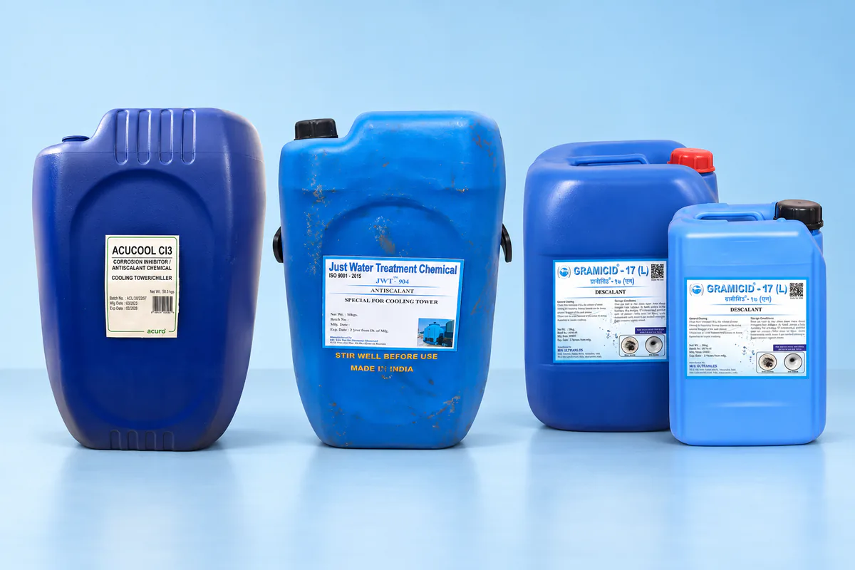 Cooling tower treatment chemical range
