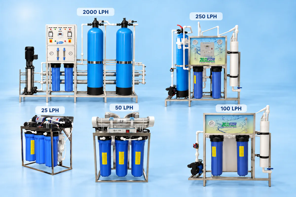 Industrial reverse osmosis systems in multiple capacities